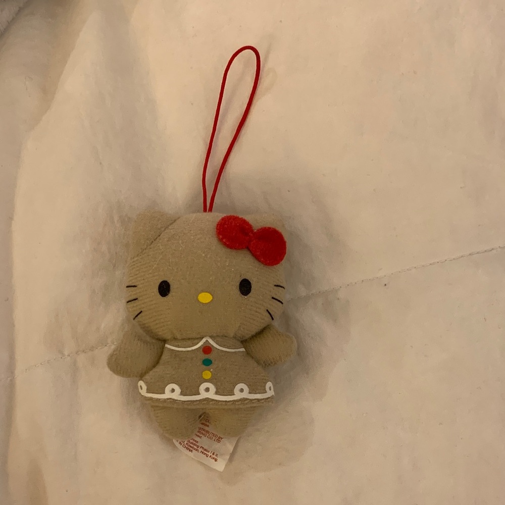 Hello Kitty Plush Ornament with Red Bow